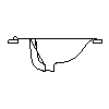 Sanitec Koło Sp. z o.o. - The sink countertop 56 cm with a hole - Side view dwg