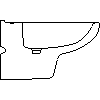 Sanitec Koło Sp. z o.o. - Bidet wall mounted with an opening - Side view dwg