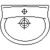 Sanitec Koło Sp. z o.o. - Washbasin 40 cm with a hole - Side view dwg