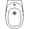 Sanitec Koło Sp. z o.o. - Bidet stojący z otworem - widok z góry dwg