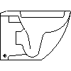 Sanitec Koło Sp. z o.o. - Toilet bowl washdown model standing with universal outlet - Side view dwg