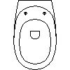 Sanitec Koło Sp. z o.o. - Toilet bowl washdown model standing with universal outlet - Plan view dwg