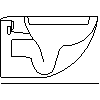 Sanitec Koło Sp. z o.o. - Toilet bowl washdown model, hanging - Side view dwg