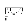 Sanitec Koło Sp. z o.o. - 80 cm asymmetrical washbasin with single tap hole right - Side view dwg