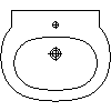 Sanitec Koło Sp. z o.o. - Washbasin 60 cm with a hole - Plan view dwg