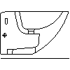 Sanitec Koło Sp. z o.o. - Bidet wall mounted with an opening - Side view dwg