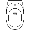 Sanitec Koło Sp. z o.o. - Bidet wall mounted with an opening - Plan view dwg