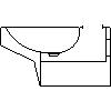 Sanitec Koło Sp. z o.o. - Bidet wall mounted with an opening - Side view dwg