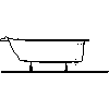 Sanitec Koło Sp. z o.o. - Rectangular bathtub Gamma 150x70cm - Side view dwg