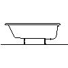 Sanitec Koło Sp. z o.o. - Wanna prostokątna Perfect 160x75cm - widok z boku dwg