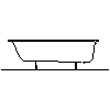 Sanitec Koło Sp. z o.o. - Rectangular bathtub Perfect 180x80cm - Side view dwg