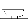 Sanitec Koło Sp. z o.o. - Rectangular bathtub Perfect 140x70cm - Side view dwg