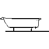 Sanitec Koło Sp. z o.o. - Rectangular bathtub Gamma 170x70cm - Side view dwg