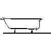 Sanitec Koło Sp. z o.o. - Rectangular bathtub Gamma 160x70cm - Side view dwg