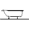 Sanitec Koło Sp. z o.o. - Rectangular bathtub Gamma 140x70cm - Side view dwg