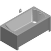 Sanitec Koło Sp. z o.o. - Rectangular bathtub Perfect 150x75cm - Drawing aco