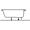 Sanitec Koło Sp. z o.o. - Wanna prostokątna Primo 140x70cm - widok z boku dwg