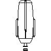 Geberit International AG - Electronic urinal flusher   Rear connection - Front view dwg