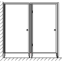 ALSANIT sp. z o.o. - Shower PVC Type II - mounted in the corner - Type II - installed in the corner - front view dwg