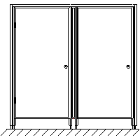 ALSANIT sp. z o.o. - Shower PVC Type III - mounted to one wall - Type III - mounted on one wall - front view dwg