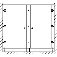 ALSANIT sp. z o.o. - Cabin with HPL type I - mounted between the three walls - Type I - mounted between the three wall - front view dwg