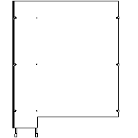 ALSANIT sp. z o.o. - Shower with HPL type III - mounted to one wall - Type III - mounted on one wall - side view dwg