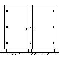 ALSANIT sp. z o.o. - Shower with HPL type III - mounted to one wall - Type III - mounted on one wall - front view dwg