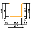 Modern Gypsum Sp. z o.o.  - Moduł gipsowy U-40 - widok dwg