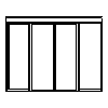 Besam  - three door leafs revolving doors RD3 30 Slim - Front view dwg