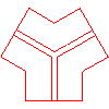 Fabryka Ceramiki Budowlanej Wacław Jopek Sp. z o.o. - Connector ridge GD38 / 3 - tee - Projection dwg