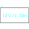 D+H Mechatronic AG - Battery for central RZN Akku12V1.3Ah Type 1 - View from the right dwg