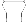 Roca  - Sidney, Bidet suspended from the battery Silver Shadow - Front view dwg