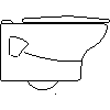 Roca  - Sidney, bowl suspended - Side view dwg