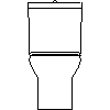 Roca  - Sidney, compact toilet - Front view dwg