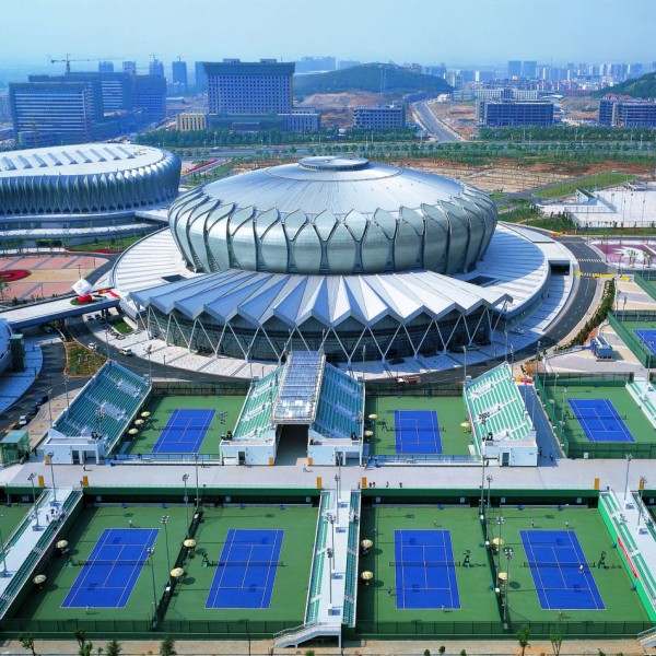 RHEINZINK Polska sp. z o.o. - RHEINZINK Polska sp. z o.o. - Stadion sportów Olimpijskich w Jinan, Chiny, technologia łuski elewacyjnej, blacha RHEINZINK gołowalcowana