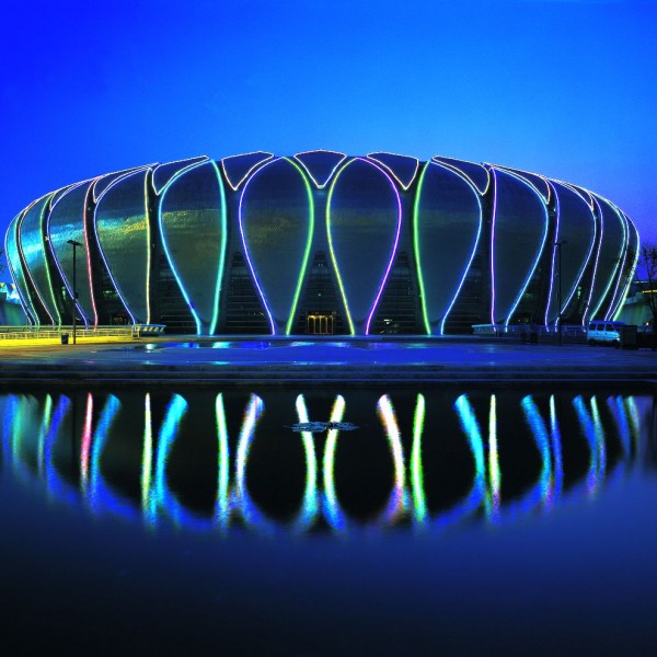 RHEINZINK Polska sp. z o.o. - RHEINZINK Polska sp. z o.o. - Stadion sportów Olimpijskich w Jinan, Chiny, technologia łuski elewacyjnej, blacha RHEINZINK gołowalcowana