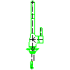 Armatura Kraków S.A. - Omega sink faucet. Standing with rotating outlet (6603-915-00) - Front view dwg