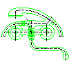 Armatura Kraków S.A. - Ceramic bath mixer (334-112-00) - Front view dwg