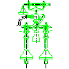 Armatura Kraków S.A. - Bath mixer standing (385-120-00) - Front view dwg