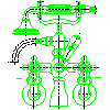 Armatura Kraków S.A. - Bath mixer (384-120-00) - Front view dwg