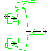 Armatura Kraków S.A. - Diament Bateria wannowa (4104-010-00) - rzut dwg