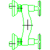 Armatura Kraków S.A. - Symetric Bateria natryskowa (346-010-00) - rzut dwg