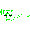 Armatura Kraków S.A. - Harmonic bath faucet Basin Wall (348-720-00) - Side view dwg