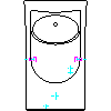 Duravit AG - 081836 urinal 380 x 350 mm - Front dwg