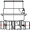 KESSEL AG - The check valve Pumpfix F Comfort, DN150, with a cover under tiles - Front view dwg