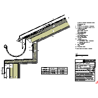 RHEINZINK U.K. - Roof seam - + Eaves gutter suspended on the cornice + seam elevation angle + mat structures. (09020303010201000104) dwg