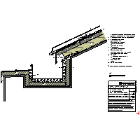RHEINZINK U.K. - Roof seam - + Eaves gutter rectangular behind the cornice + seam elevation angle + mat structures. (09020303010201000111) dwg