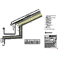 RHEINZINK U.K. - Roof seam - + Eaves gutter rectangular conveyor lying on the ledge + structural mat (09020303010201000107) dwg