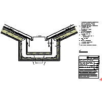 RHEINZINK U.K. - Roof seam - Gutter rectangular internal gutter + security + glued structural mat (09020303010211000105) dwg