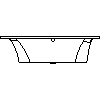  RIHO International - Rectangular bathtub 160x70 Lima right BB42 - View dwg